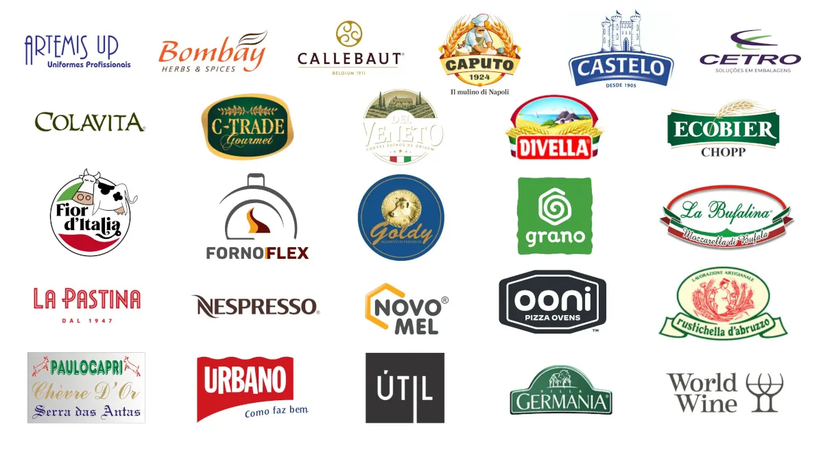 Logos de empresas parceiras da Accademia Gastronomica